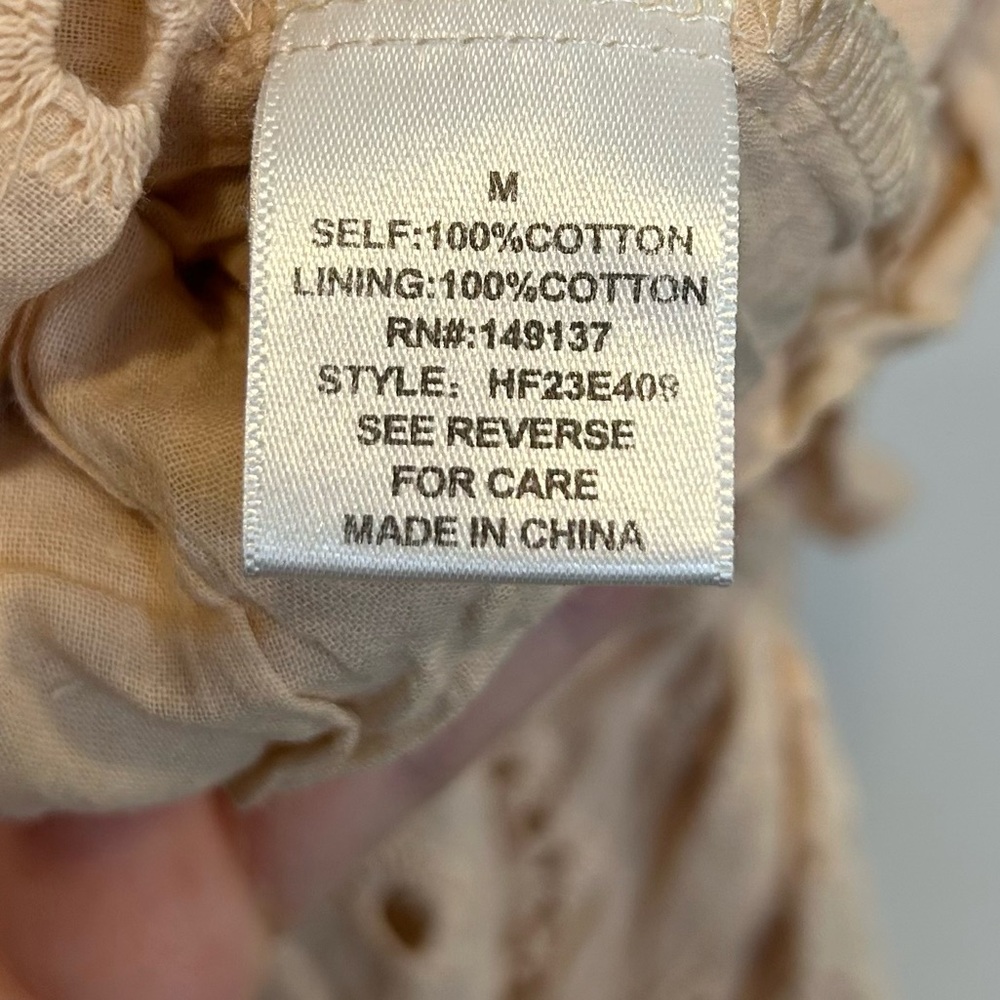 HYFVE Mackenzie Eyelet Tiered Ruffle Sleeve Maxi Dress Blush - Picture 8 of 8